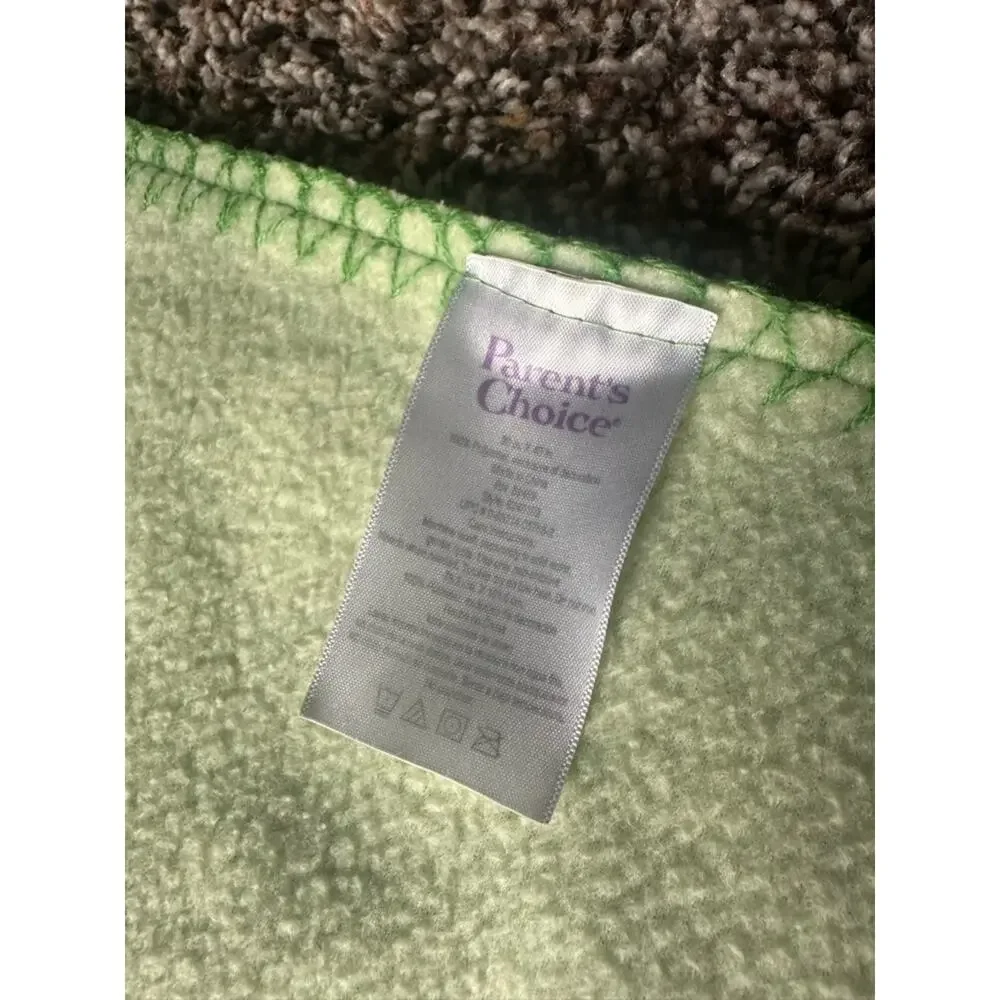 Parents Choice green fleece monkey blanket